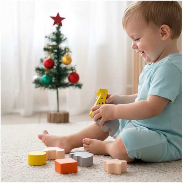 Medinė dėlionė rūšiuoklis Eglutė 2