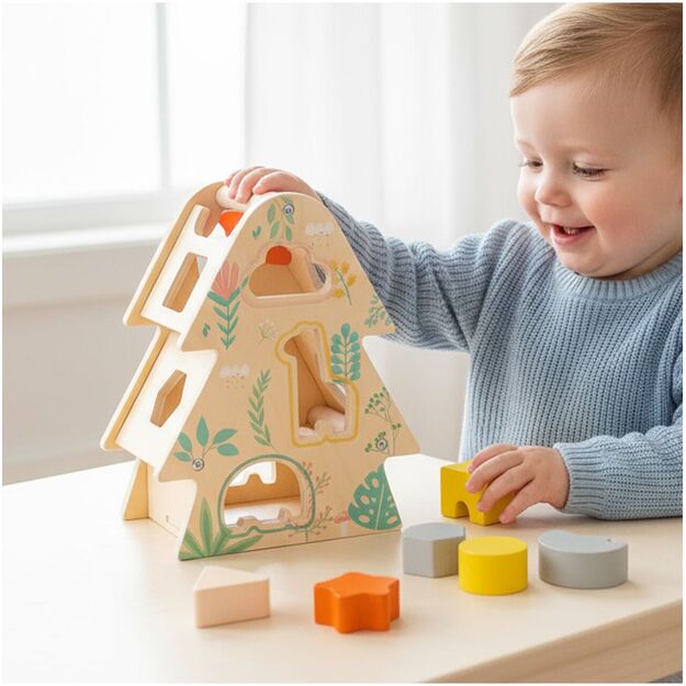 Medinė dėlionė rūšiuoklis Eglutė 6