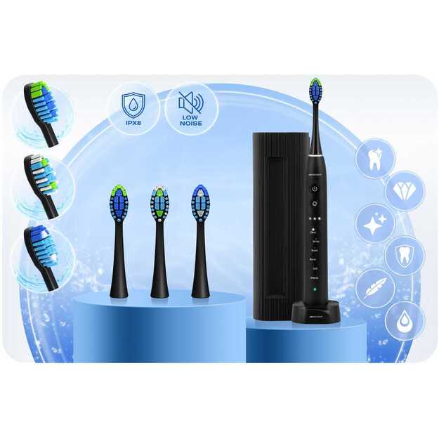 Berdsen Galaxy sonic dantų šepetėlis, juodas 20