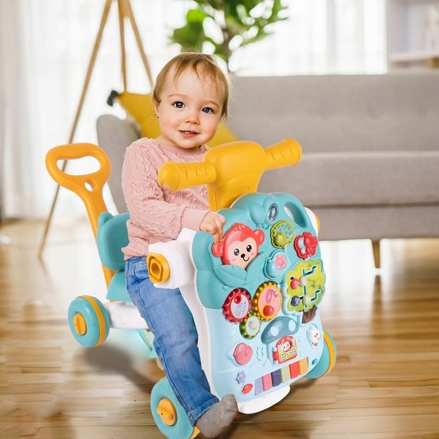 (NEGROJA PIANINAS PANELĖJE) Lavinamasis daugiafunkcis stumdukas kūdikiams, 4in1  1