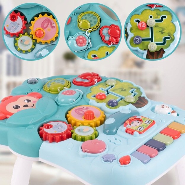 (NEGROJA PIANINAS PANELĖJE) Lavinamasis daugiafunkcis stumdukas kūdikiams, 4in1  5