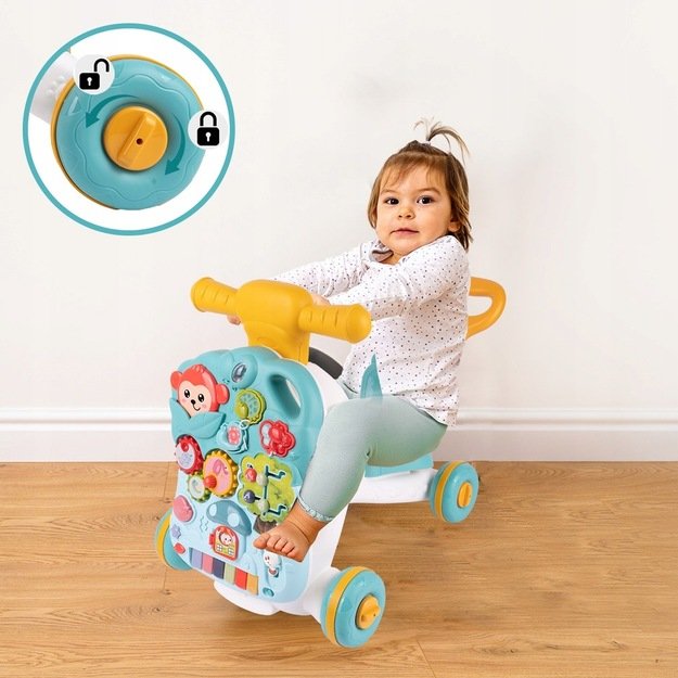 (NEGROJA PIANINAS PANELĖJE) Lavinamasis daugiafunkcis stumdukas kūdikiams, 4in1  12