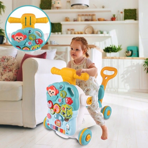 (NEGROJA PIANINAS PANELĖJE) Lavinamasis daugiafunkcis stumdukas kūdikiams, 4in1  10