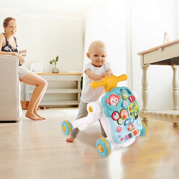 (NEGROJA PIANINAS PANELĖJE) Lavinamasis daugiafunkcis stumdukas kūdikiams, 4in1  8