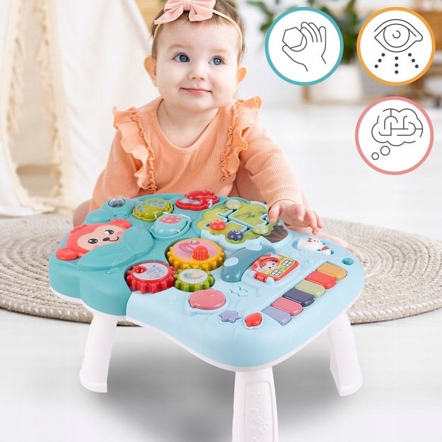 (NEGROJA PIANINAS PANELĖJE) Lavinamasis daugiafunkcis stumdukas kūdikiams, 4in1  11