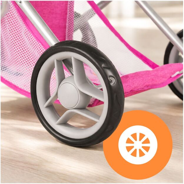 Vežimėlis lėlei gondola - nešioklė su rankine 6