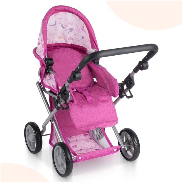 Vežimėlis lėlei gondola - nešioklė su rankine 15