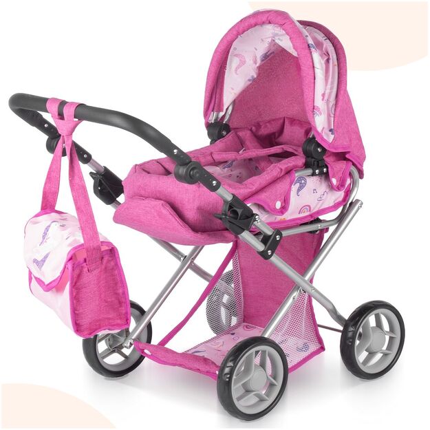 Vežimėlis lėlei gondola - nešioklė su rankine 14