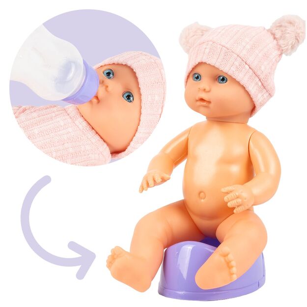Lėlė kūdikis su priedais, geria ir šlapinasi, 30 cm 6