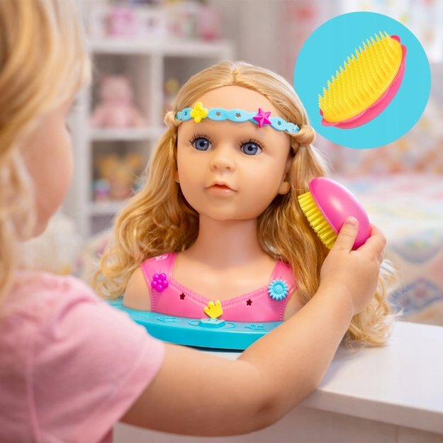 Lėlės galva šukavimui ir makiažui su aksesuarais, didelis rinkinys 4