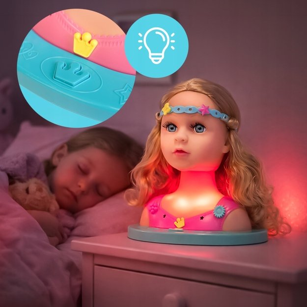 Lėlės galva šukavimui ir makiažui su aksesuarais, didelis rinkinys 7