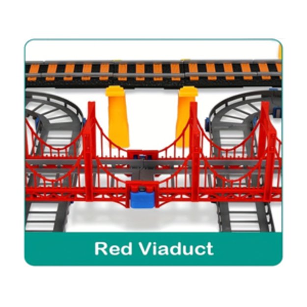 Urban Transport Track trasa su šviečiančiu tiltu– kūrybiškas žaislas vaikams (102 dalys) 5