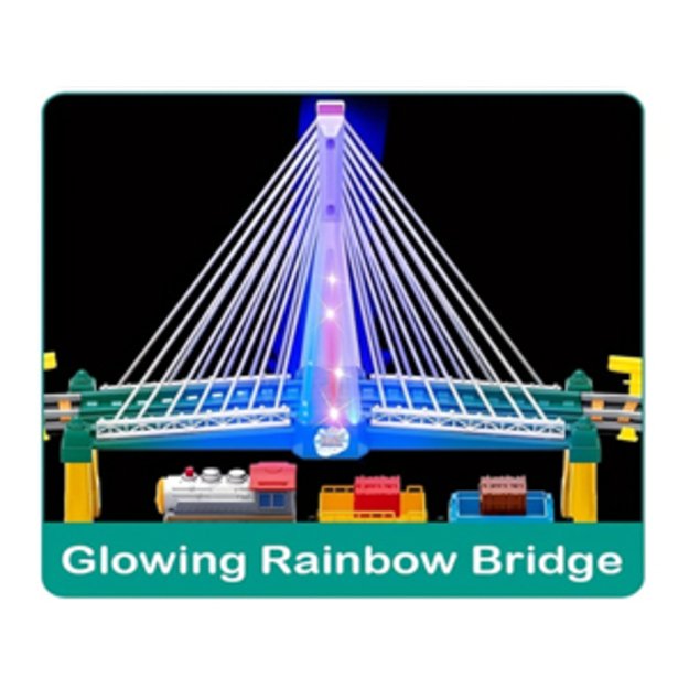 Urban Transport Track trasa su šviečiančiu tiltu– kūrybiškas žaislas vaikams (102 dalys) 7