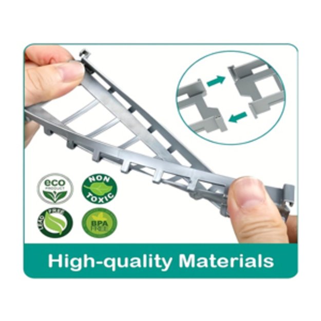 Urban Transport Track trasa su šviečiančiu tiltu– kūrybiškas žaislas vaikams (102 dalys) 6