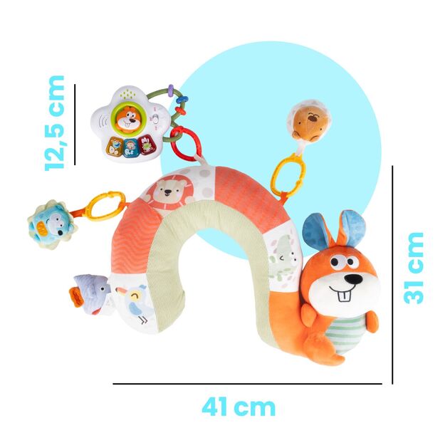 Sensorinė pagalvėlė kūdikiui su barškučiais Voverytė 1