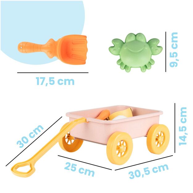 Vaikiškas karutis su smėlio formelėmis ir laistytuvu 2