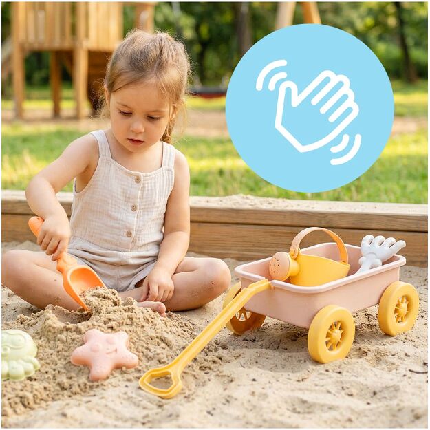 Vaikiškas karutis su smėlio formelėmis ir laistytuvu 6