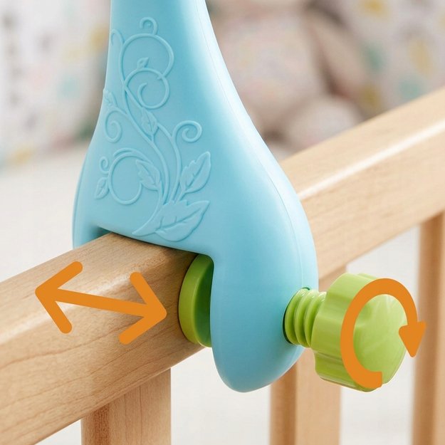 Muzikinė karuselė kūdikiams, 360° su barškučiais, kramtukais, 5 melodijomis, 0+ 10