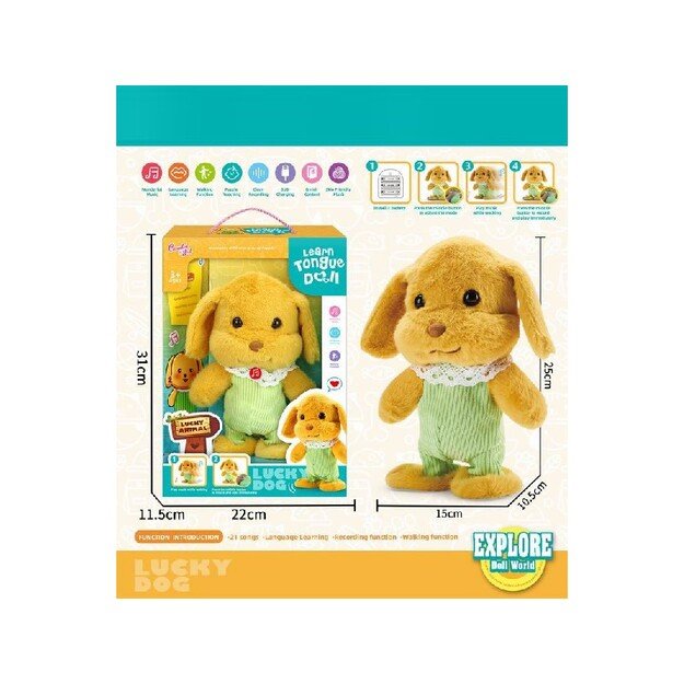 Interaktyvus pliušinis šuniukas – kalbantis, vaikštantis ir lavinantis minkštas žaislas  2