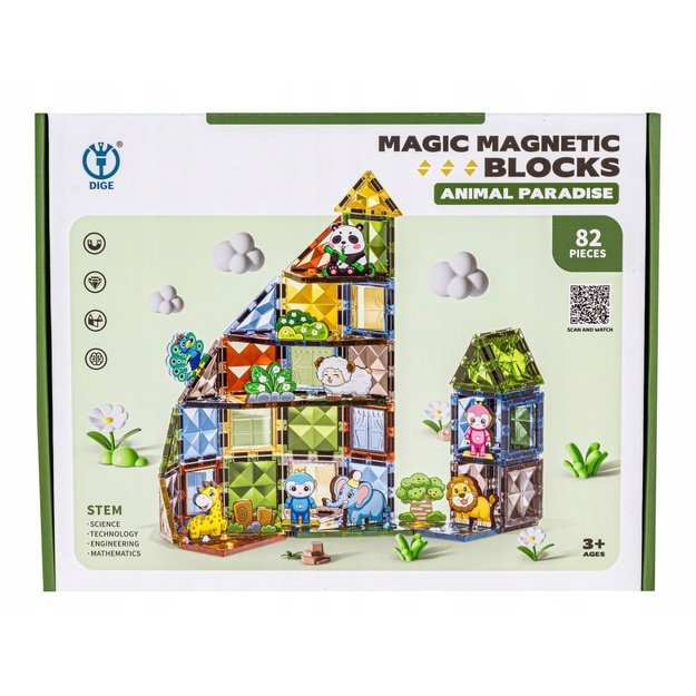 3D Magnetinis konstruktorius 82 dalys Gyvūnai