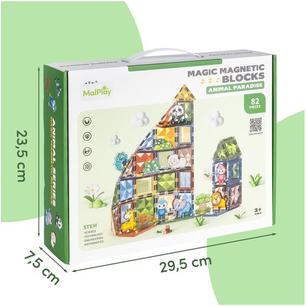 3D Magnetinis konstruktorius 82 dalys Gyvūnai