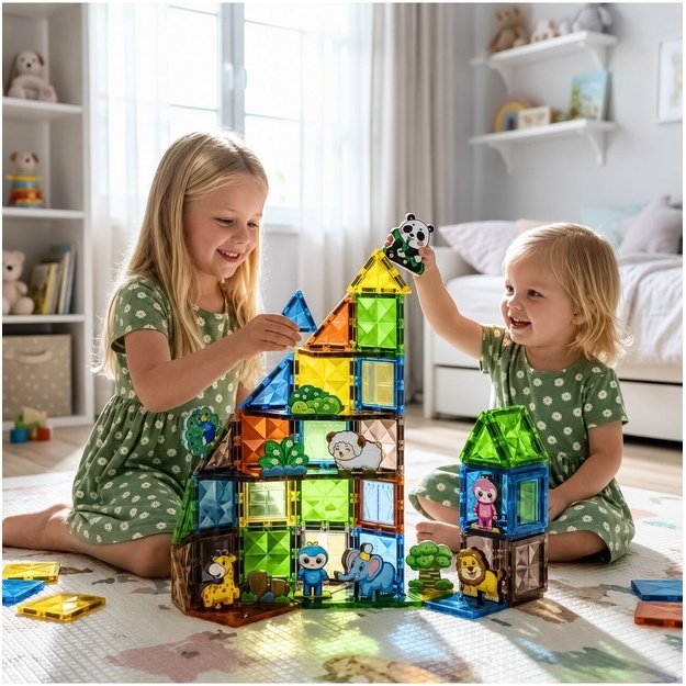 3D Magnetinis konstruktorius 82 dalys Gyvūnai