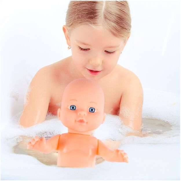 Lėlė kūdikis su supama lovyte ir galimybe maudyti 5