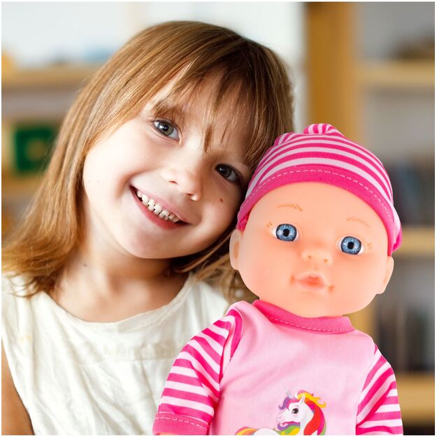 Lėlė kūdikis su supama lovyte ir galimybe maudyti 16