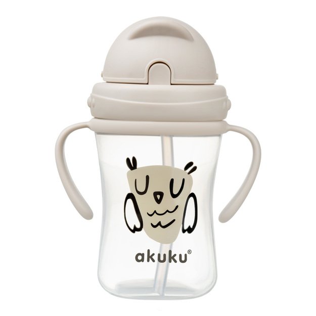 Akuku gertuvė su šiaudeliu ir dviem rankenėlėmis, 300ml, OWL A0204