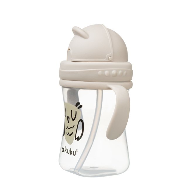 Akuku gertuvė su šiaudeliu ir dviem rankenėlėmis, 300ml, OWL A0204
