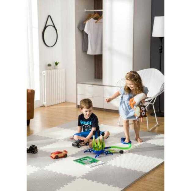 Didelis putplasčio kilimėlis, dėlionė Ricokids 60x60cm 4 vnt. baltos ir pilkos spalvos