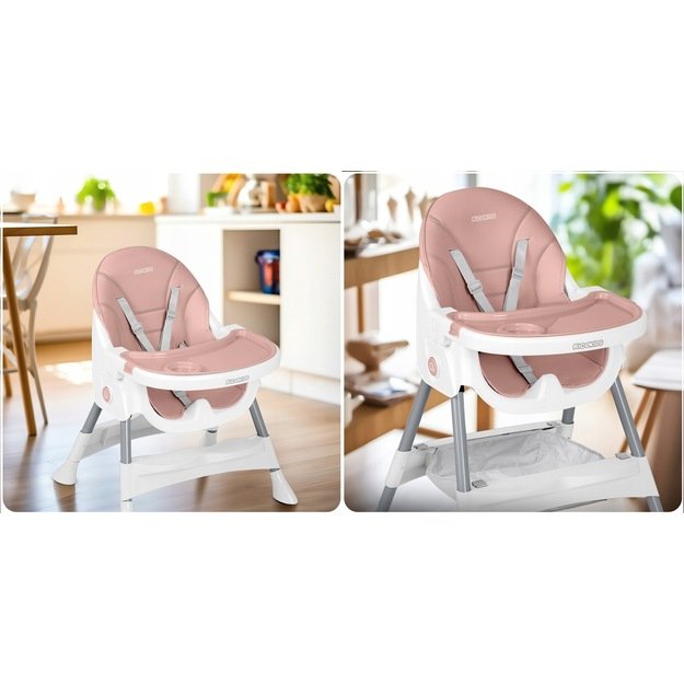Ricokids Mani maitinimo kėdutė reguliuojama 3in 1, rožinė