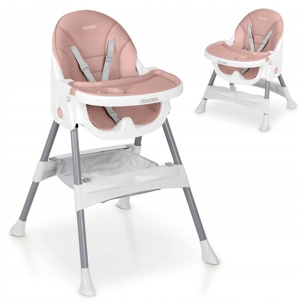 Ricokids Mani maitinimo kėdutė reguliuojama 3in 1, rožinė