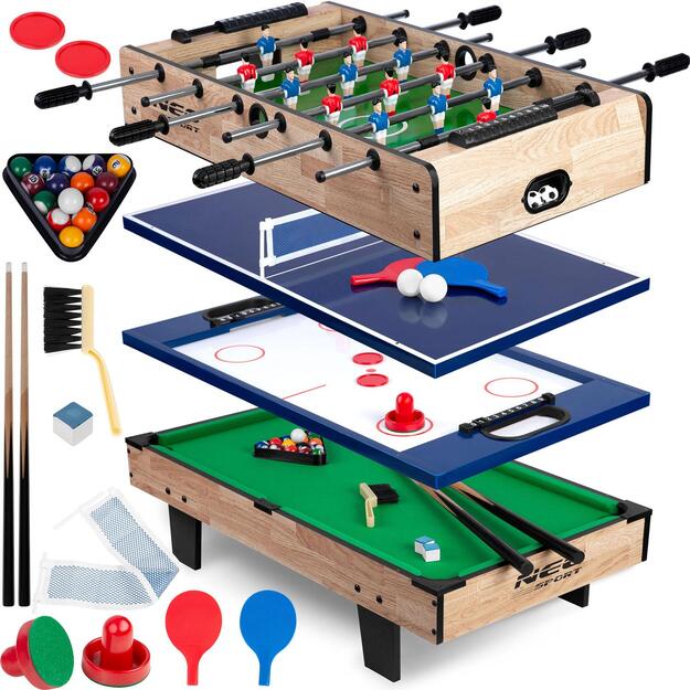Kelių žaidimų stalas 4in1 Neo Sport NS-800 80x43x30cm medinis