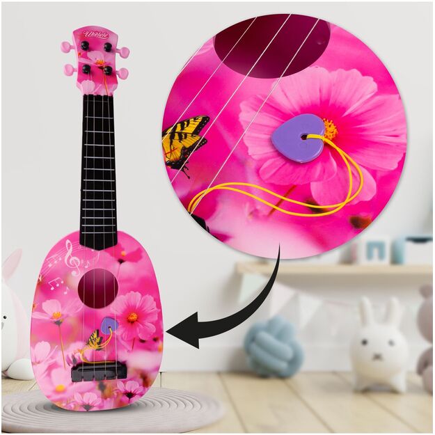 Vaikiška gitara ukulėlė su 4 stygom 3