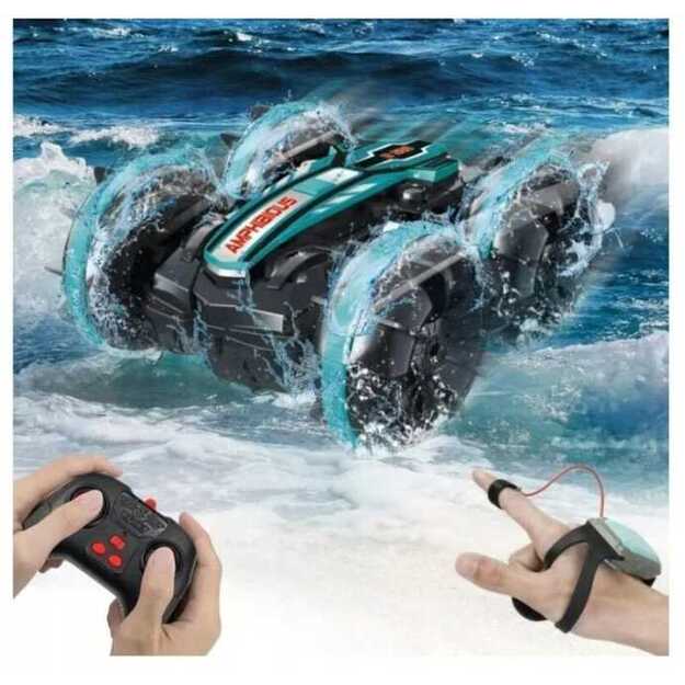 Nuotoliniu būdu ir rankos gestais valdomas Amphibious automobilis 2
