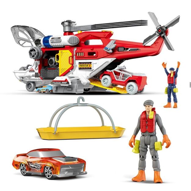 Didelis daugiafunkcis gelbėjimo sraigtasparnis su priedais, garsu ir šviesomis 2