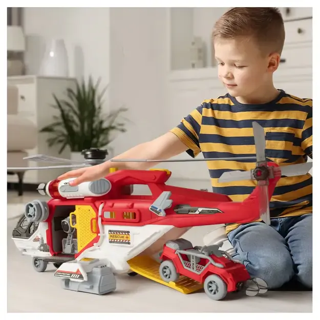 Didelis daugiafunkcis gelbėjimo sraigtasparnis su priedais, garsu ir šviesomis 4