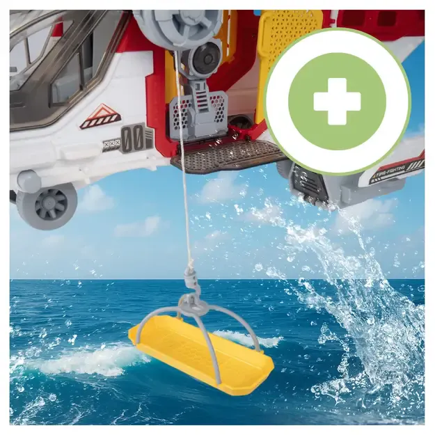 Didelis daugiafunkcis gelbėjimo sraigtasparnis su priedais, garsu ir šviesomis 7