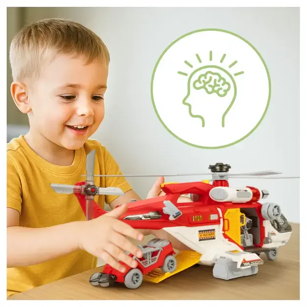 Didelis daugiafunkcis gelbėjimo sraigtasparnis su priedais, garsu ir šviesomis 6