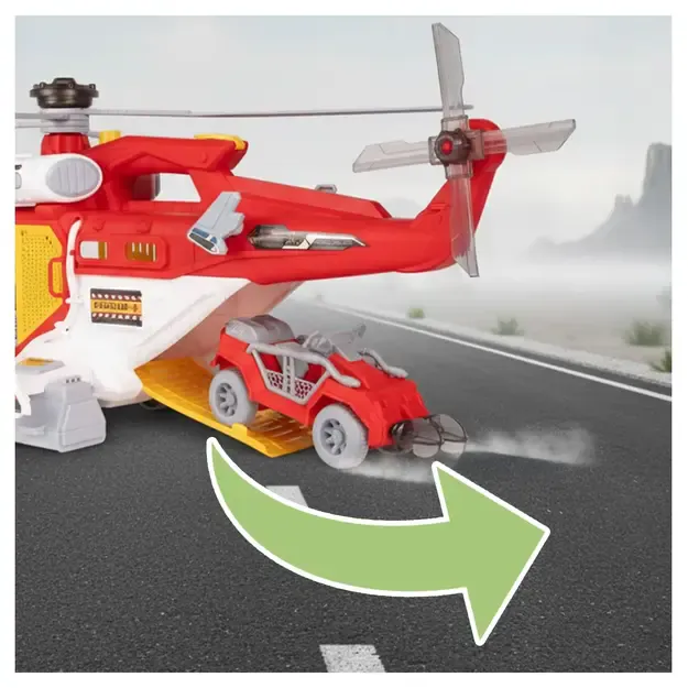 Didelis daugiafunkcis gelbėjimo sraigtasparnis su priedais, garsu ir šviesomis 10