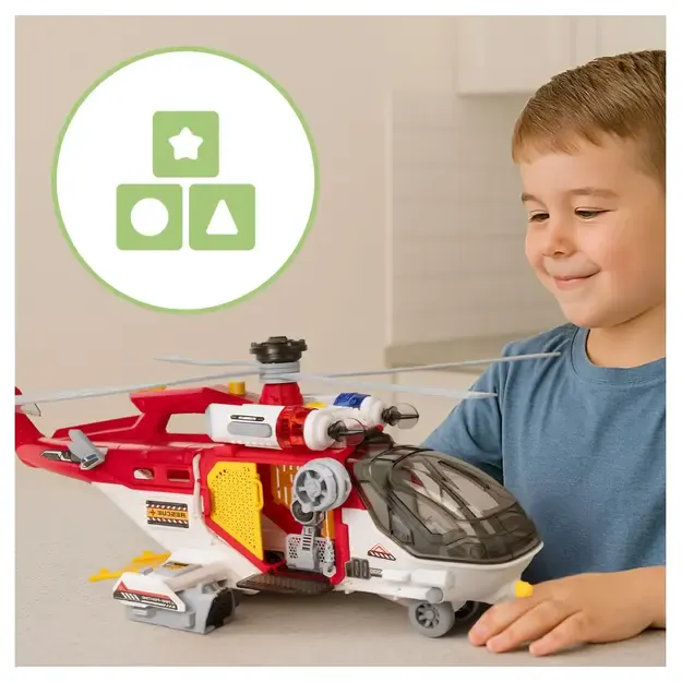 Didelis daugiafunkcis gelbėjimo sraigtasparnis su priedais, garsu ir šviesomis 14