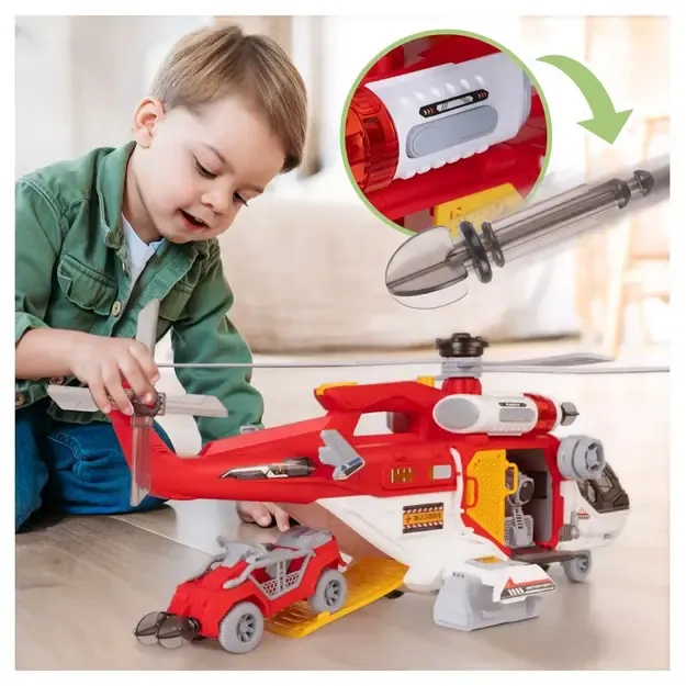 Didelis daugiafunkcis gelbėjimo sraigtasparnis su priedais, garsu ir šviesomis 13