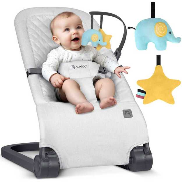 Nukido supama kėdė su žaislais - smėlio spalvos, NK-52