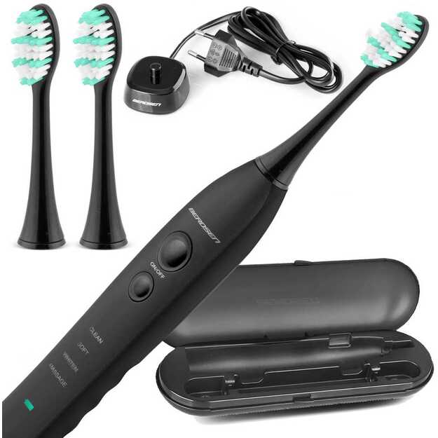 Sonic dantų šepetėlių rinkinys su dėklu „Sonica B3“ juodas, Berdsen 2