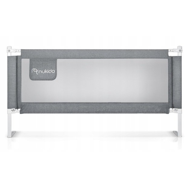 Lovos apsauginis turėklas, apsauginiai varteliai, spyna, 200 cm, Nukido NK-227, pilkas 8