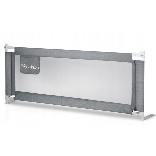 Lovos apsauginis turėklas, apsauginiai varteliai, spyna, 200 cm, Nukido NK-227, pilkas 11