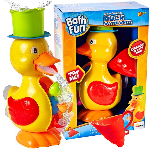 Vonios žaislas Antis su ritiniu vandens perpylimu