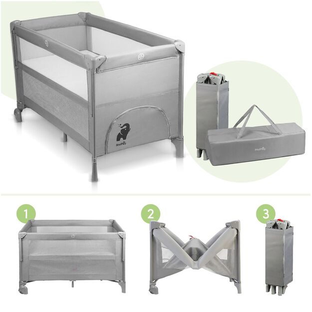 Kelioninė pristatoma lovytė - maniežas su krepšiu Doro, 125 x 65.5 x 76.5 4