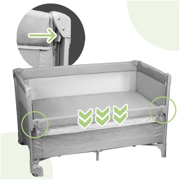 Kelioninė pristatoma lovytė - maniežas su krepšiu Doro, 125 x 65.5 x 76.5 6